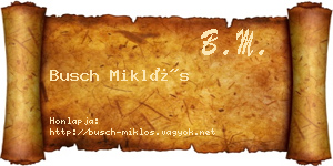 Busch Miklós névjegykártya